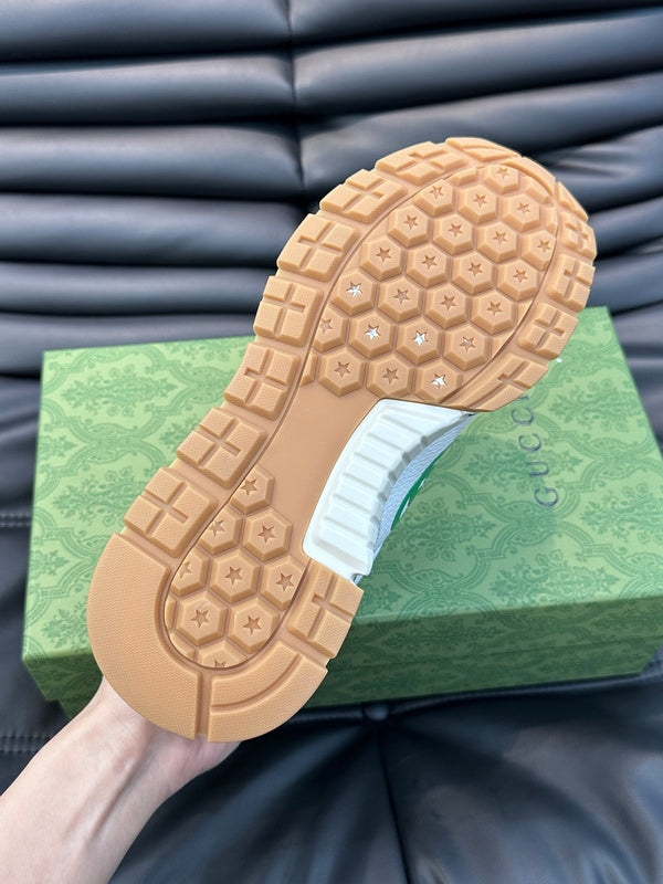 Gucci sneakers detailed view showing premium designer craftsmanship