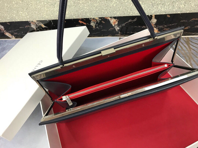 Side profile of statement refined women's handbag – women's premium purse