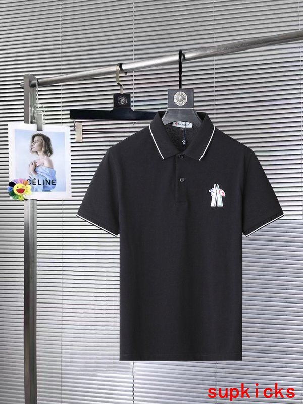 Side profile of Moncler luxury clothing with logo-detail design