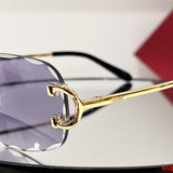 Close-up detail view of Cartier unisex sunglasses
