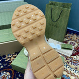 Side profile of Gucci muted earth tones sneakers everyday casual design
