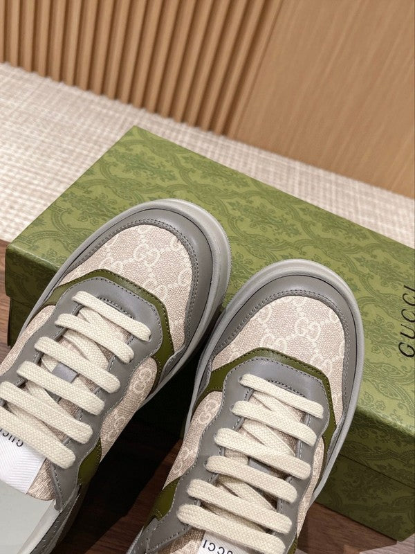 Gucci two-tone luxury sneakers view 4 minimalist modern build
