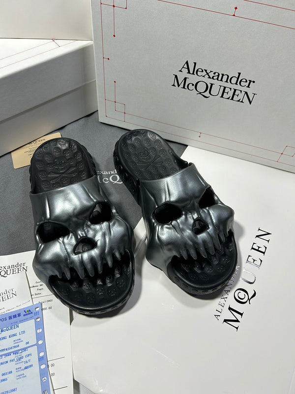 Alexander McQueen Red Block Heel Pumps - Close-Up Texture View