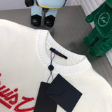 Close-up detail shot of Louis Vuitton cotton t-shirt with label-forward styling