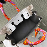 Close-up detail of modernist bag design