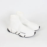 Balenciaga White Chunky Platform Sneakers - Angled View