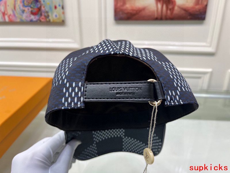 Close-up detail view of Louis Vuitton unisex cap