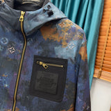 Flat lay presentation of Louis Vuitton luxury clothing with logo-detail design