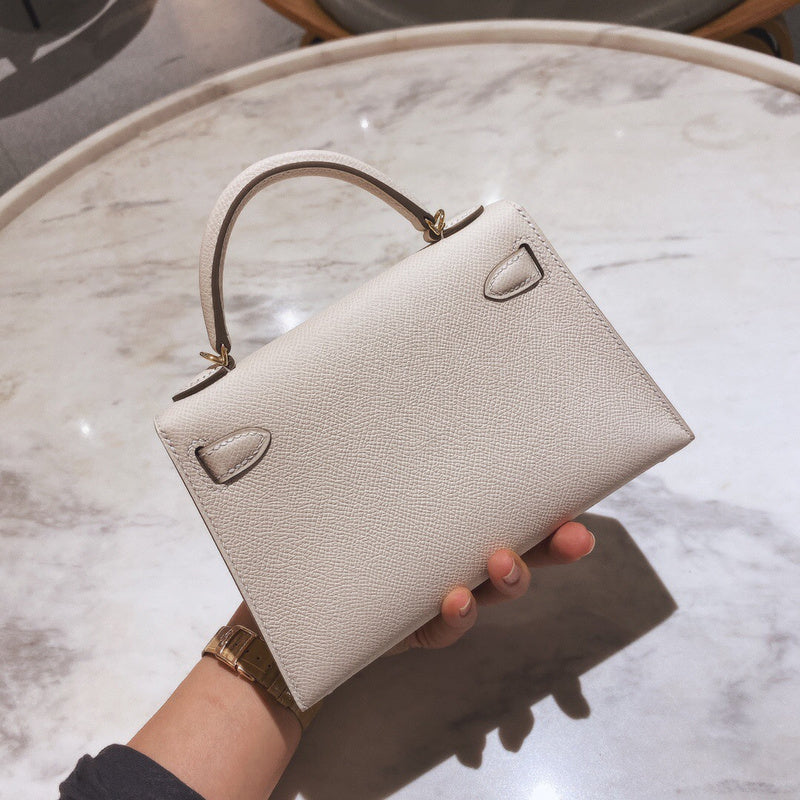 Understated bag shown from front angle
