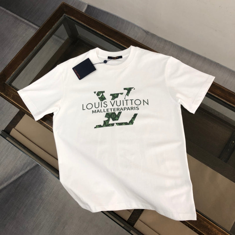 Front view of Louis Vuitton cotton t-shirt with runway-inspired design