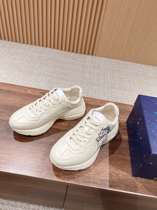 Gucci soft grey luxury sneakers view 5 chunky sole construction