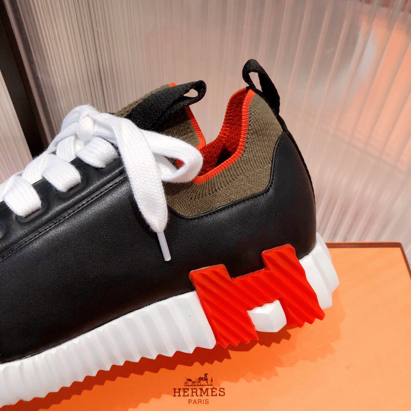 Hermès White High-Top Sneakers - Side Profile View