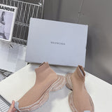 Balenciaga Beige Classic Ballet Flats - Close-Up Texture View