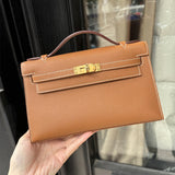 Side view of modernist structured handbag