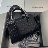 Statement Vegan Leather Handbag - Polished Finish | Women's Everyday Carry Handbag #322 - close-up detail shot (image 3) of designer-inspired handbag
