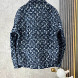 Side profile of Louis Vuitton luxury clothing with runway-inspired design