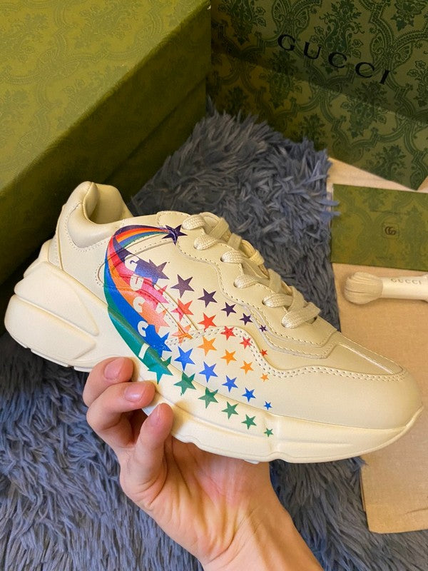 Gucci sneakers detailed view showing premium designer craftsmanship