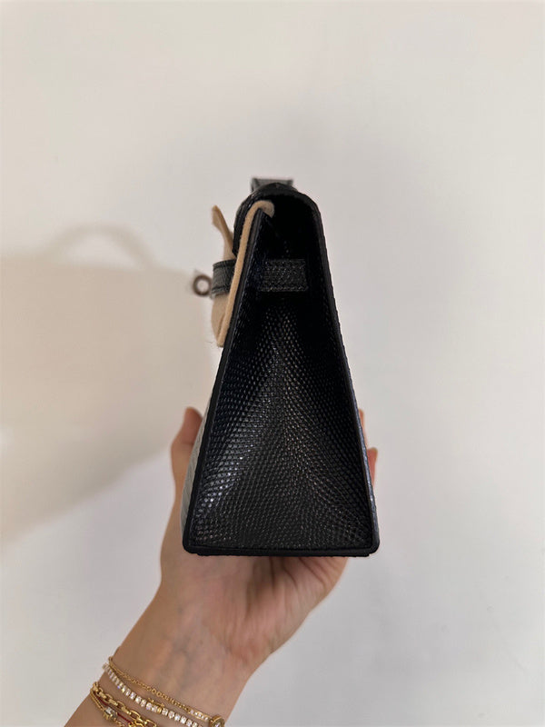  clean-lined crossbody bag styled with outfit