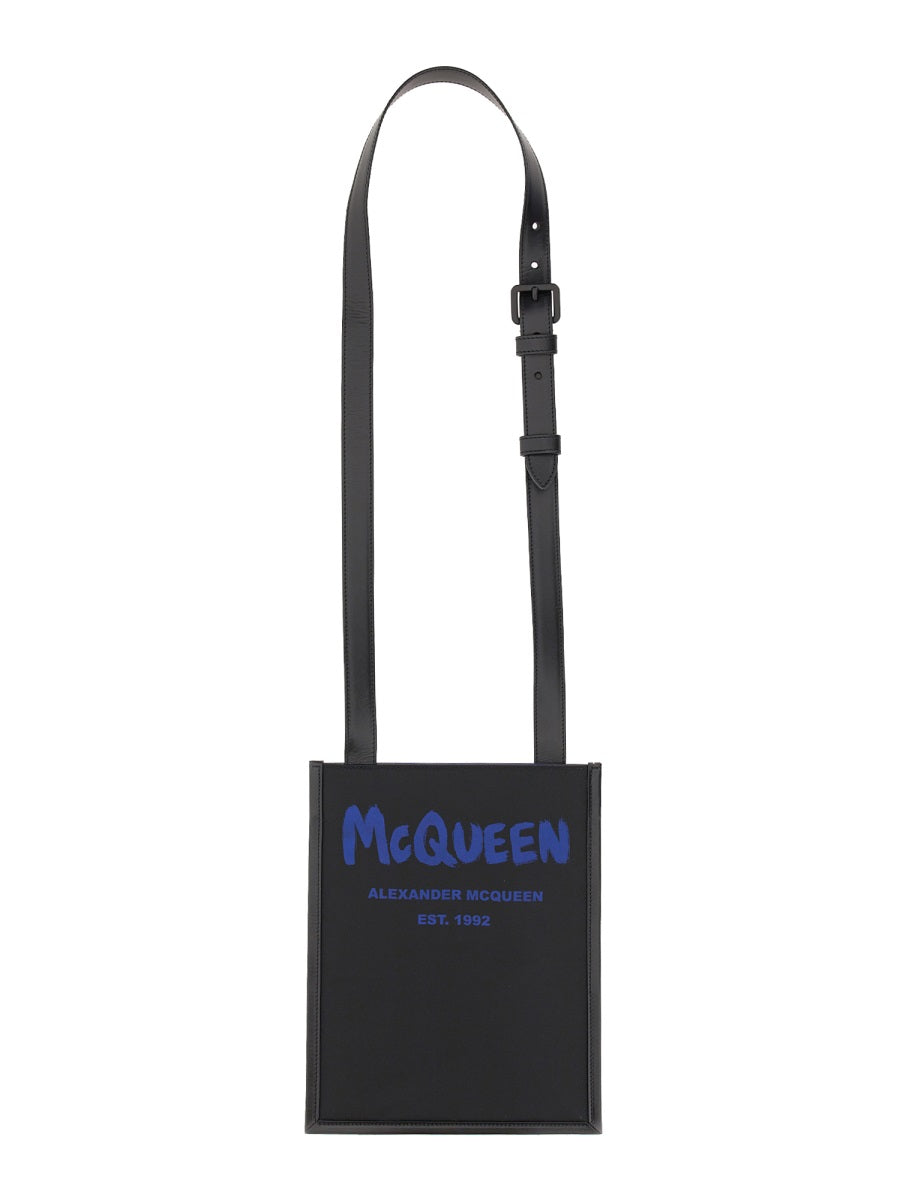 Alexander McQueen Bags? Alexander Mcqueen Men Smartphone Bag With Graffiti Logo Elegant Everyday Designer Handbag