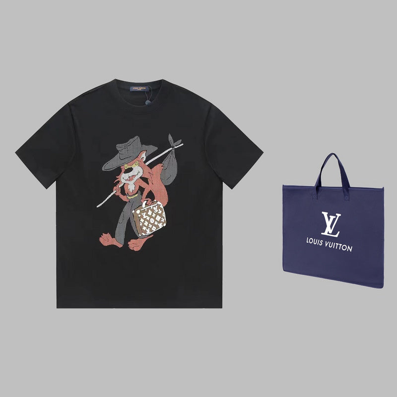 Back view of Louis Vuitton cotton t-shirt with monogram-inspired silhouette