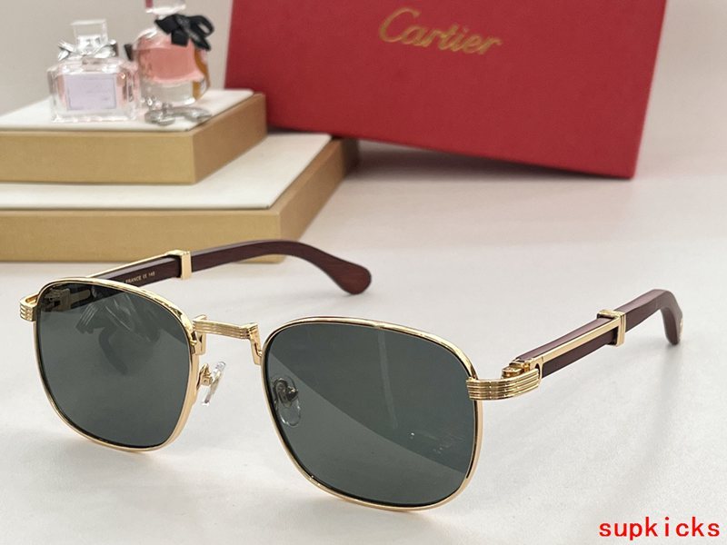 Close-up detail view of Cartier unisex sunglasses
