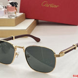 Close-up detail view of Cartier unisex sunglasses