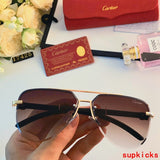 Close-up detail view of Cartier unisex sunglasses