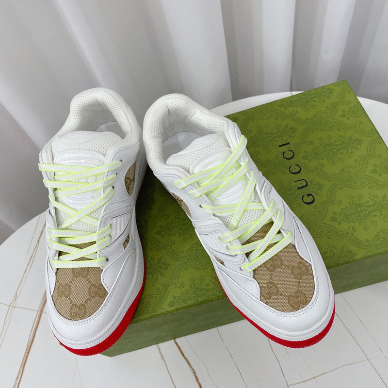 Gucci neutral cream luxury sneakers view 6 signature lace-up style