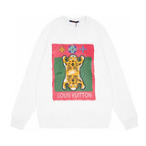 Front view of Louis Vuitton luxury clothing with logo-detail design