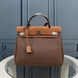 Side view of minimalist structured handbag