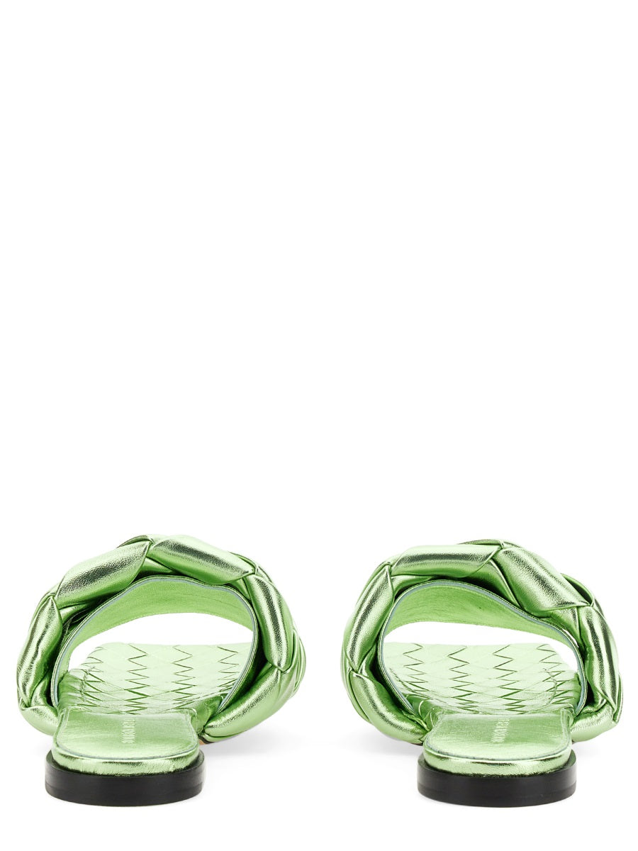 Bottega Veneta premium sandals detail and craftsmanship close-up
