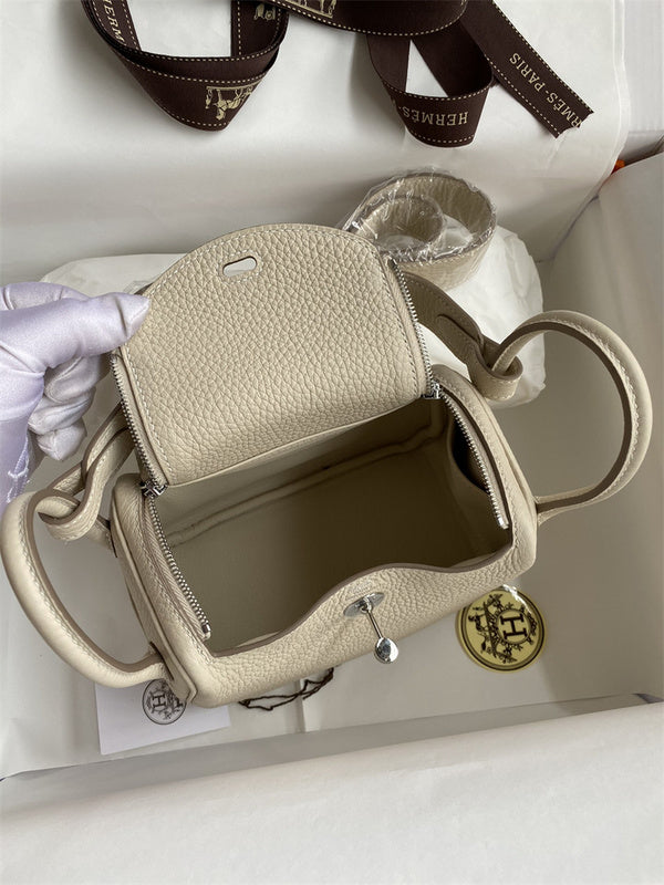 Side view of polished structured handbag
