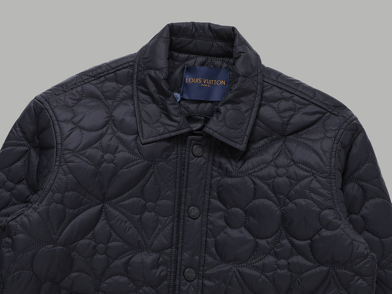 Full styled look of Louis Vuitton luxury clothing with monogram-inspired silhouette