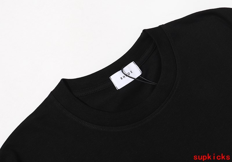Side profile of Rhude luxury clothing with monogram-inspired silhouette