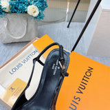 Louis Vuitton Camel Bow-Detail Flats - Heel Detail View
