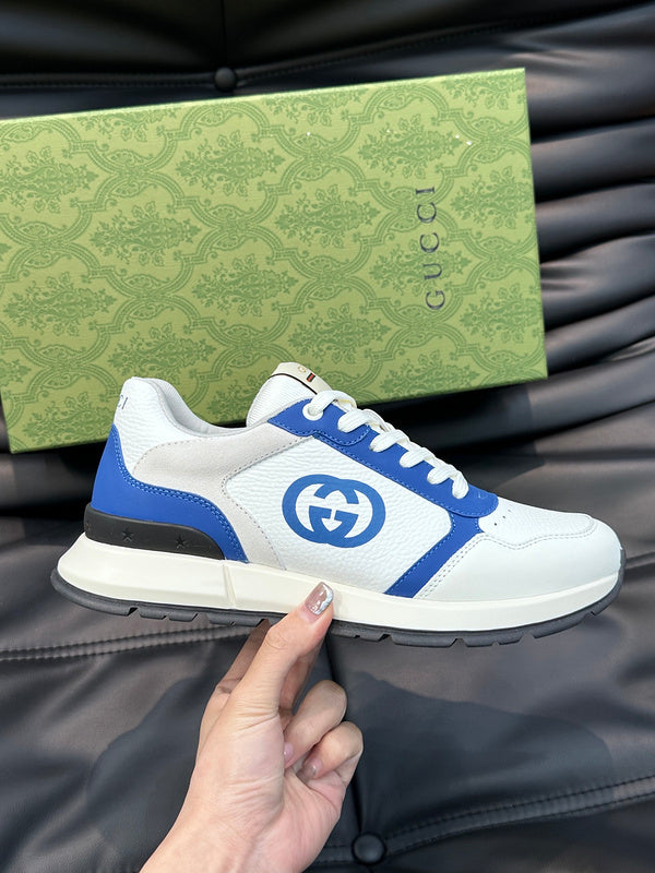 Gucci two-tone luxury sneakers view 9 breathable knit upper