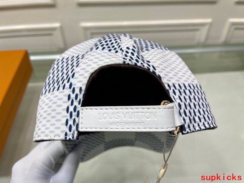 Close-up detail view of Louis Vuitton unisex cap