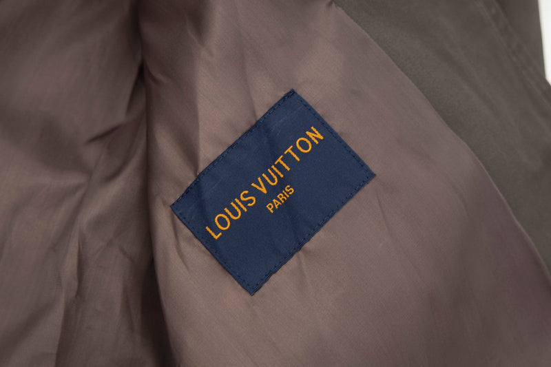 Close-up detail shot of Louis Vuitton luxury clothing with contemporary cut