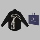 Back view of Louis Vuitton luxury clothing with monogram-inspired silhouette