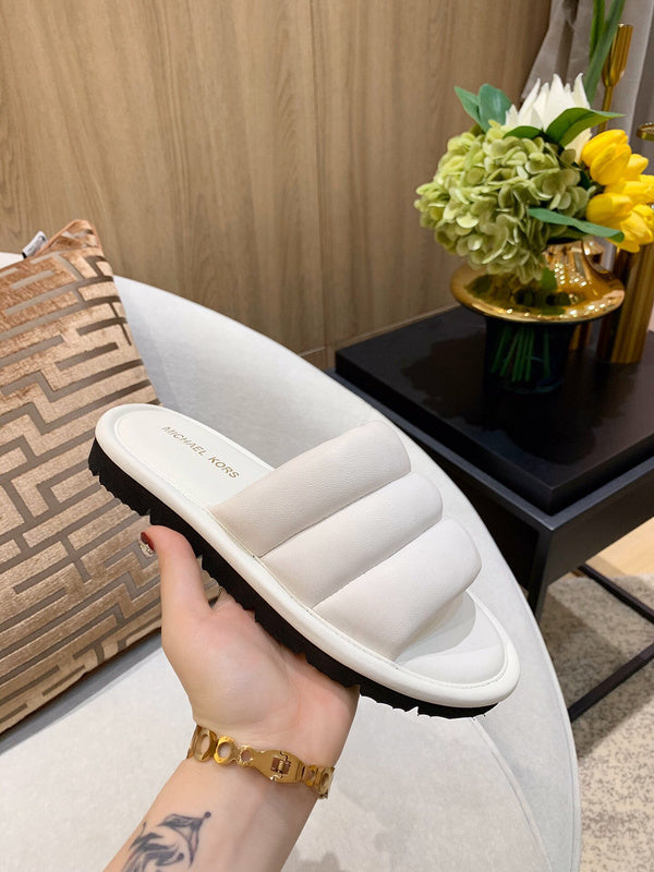 Balenciaga Grey Flat Thong Sandals - Lifestyle Styling Shot