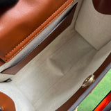 Side view of crisp structured handbag
