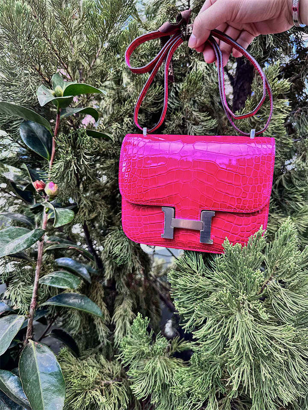 Side view of timeless structured handbag