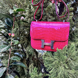 Side view of timeless structured handbag