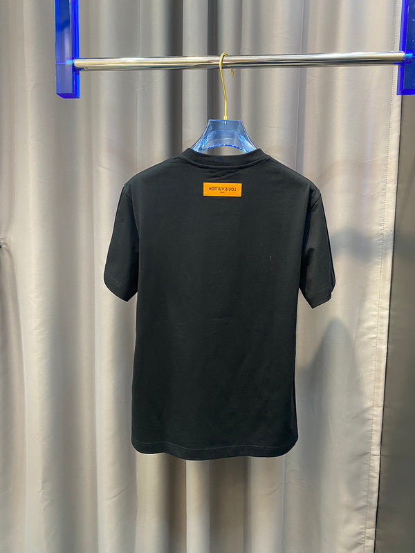 Flat lay presentation of Louis Vuitton cotton t-shirt with tailored silhouette