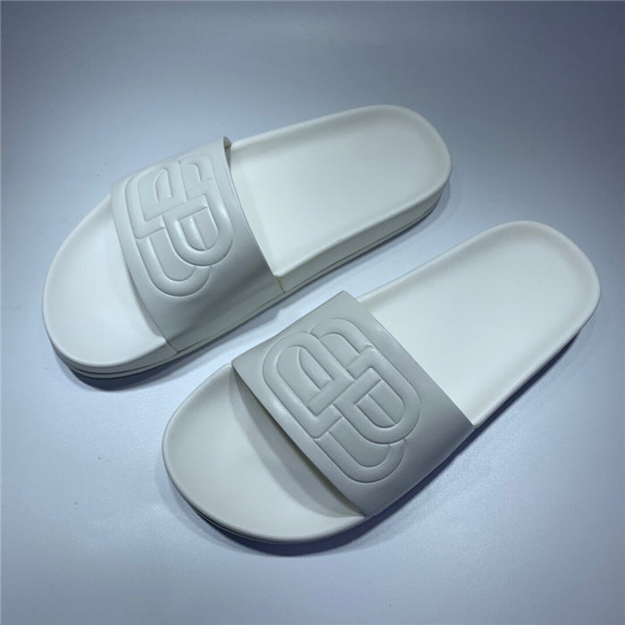 Balenciaga Tan Flat Thong Sandals - Sole Detail View