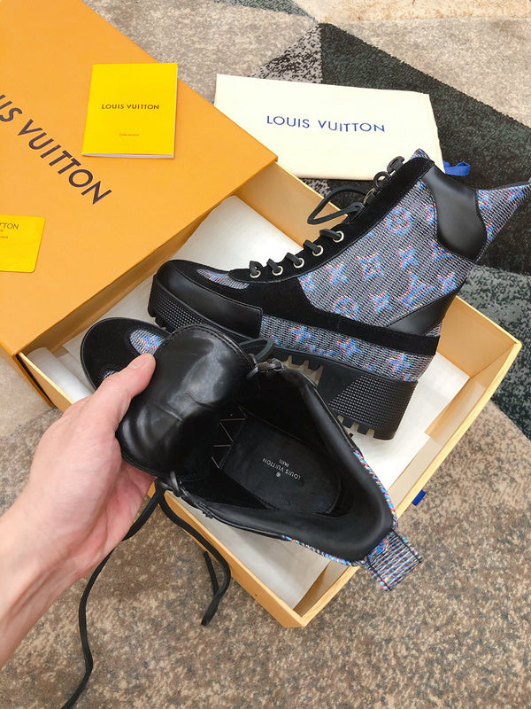 Close-up of Louis Vuitton shoes craftsmanship