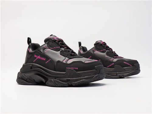 Balenciaga Black Chunky Platform Sneakers - Angled View