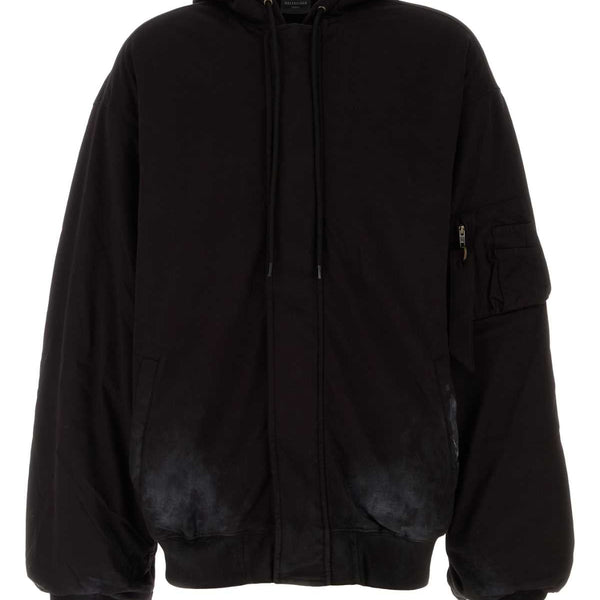 Balenciaga Jackets? BALENCIAGA Oversized Cotton Padded Bomber Hoodie for Men Stylish Everyday Designer Outerwear