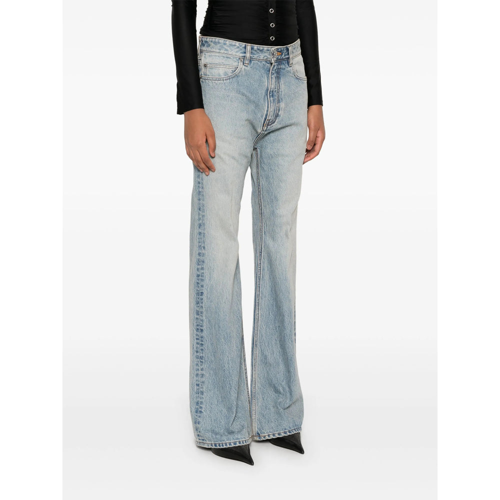 Balenciaga Jeans- Balenciaga Blue Denim - Flared Jeans Women Classic Everyday Designer Jeans