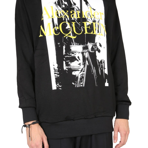 Alexander McQueen Hoodies? Alexander Mcqueen Men Sweatshirt With Atelier Print Comfortable Luxury Streetwear Hoodie